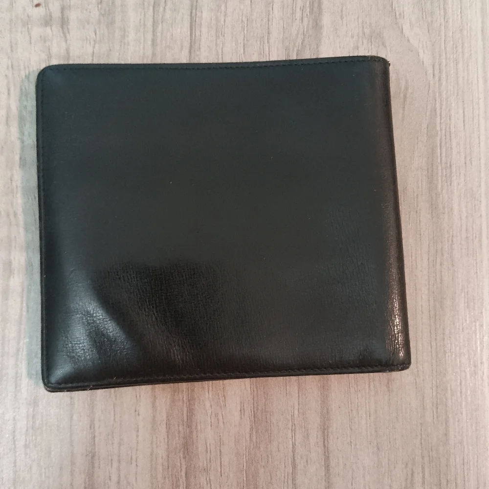 Dunhill Card Case / wallet Leather Black Solid Color